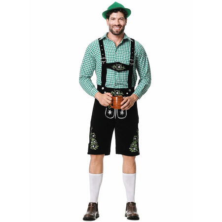 Men Oktoberfest Costume German Oktoberfest Pubs Bartender Outfit Beer Man Costumes  Lederhosen Bavarian Octoberfest