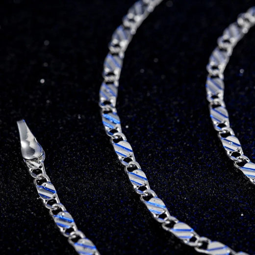 Men Women 2mm Flat Clavicle Chain Necklace S925 Sterling Silver Hypoallergenic Never Fade Multi Size 40-75cm Minimalist Fine Jewelry Gift Christmas Wedding Birthday Anniversary Wholesale