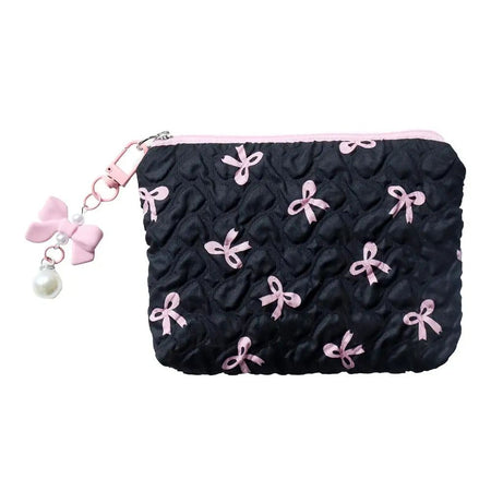 1PC Color Bow Canvas Large Capacity Lipstick Air Cushion Storage Bags Women's Makeup Bag Commuter Handbag Travel Toiletry Bags