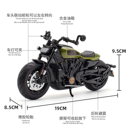 1:12 Harley SPORTSTER S Motorcycle High Simulation Diecast Metal Alloy Model car Sound Light Collection Kids Toy Gifts M41