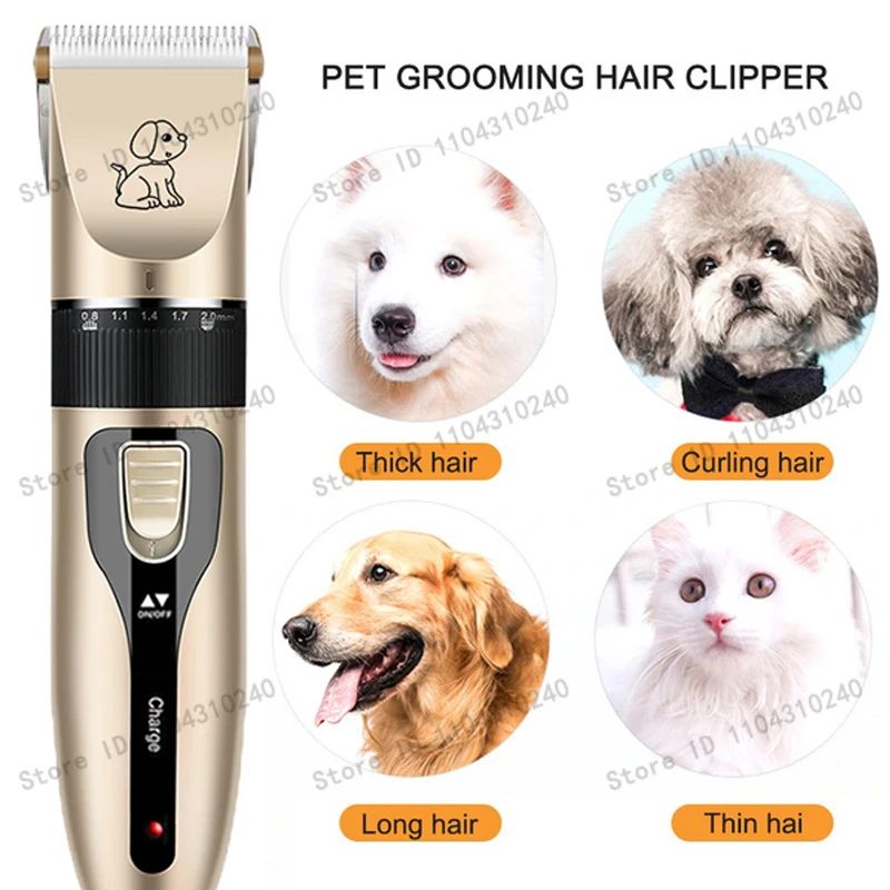 Electric Pet Clipper Grooming Kit for Dogs Reachageable Trimmer Haircut Cat Hair Cutting Remover Quiet Nail Grinder Machine Set