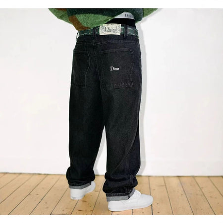 Dime Baggy Straight Leg Loose Casual Streetwear Skateboard Men's Jeans ENIM PANTS Washed Denim Long Short Hip Hop Style