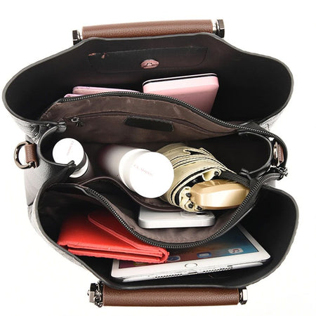 Soft Leather Luxury Handbags Women Bags Designer 3 Layers Shoulder Crossbody Sac Ladies Large Capacity Shopping Messenger Tote