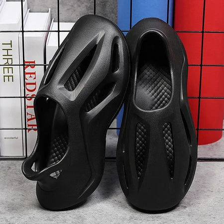 Men's Slippers Summer Soft EVA Beach Hole Shoes Outdoor Women's Slide Non-slip Personalized Hollow Shoes 36-47