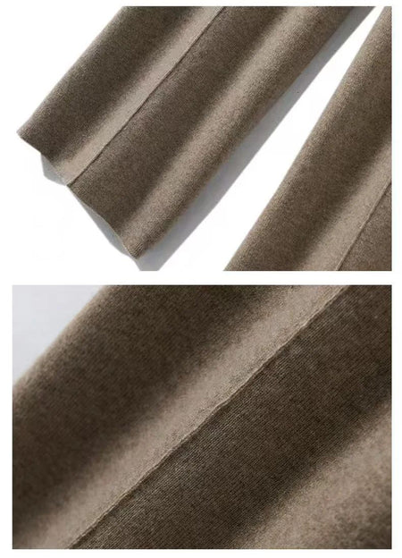 High Waist Knitted Woolen Wide Leg Pants Autumn Winter New Style Drapey Floor-Length Casual Trousers Skin-friendly Warm