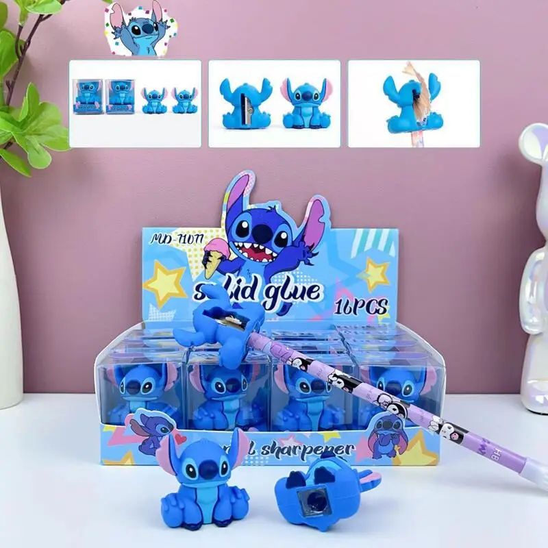 Disney Stitch Pencil Sharpeners MINISO Anime Cartoon Cute Students School Stationery Supplies Fashion Girl&Child Holiday Gifts