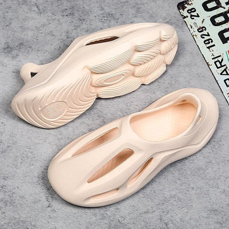 Men's Slippers Summer Soft EVA Beach Hole Shoes Outdoor Women's Slide Non-slip Personalized Hollow Shoes 36-47