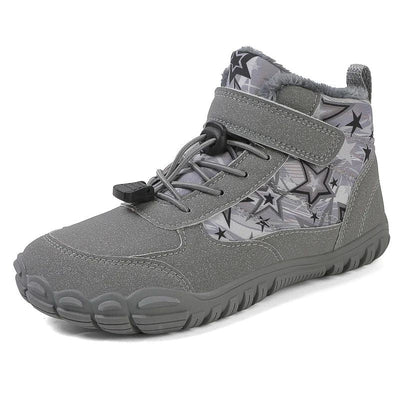 2025 Kids Barefoot Snow Boots Wide Toe Winter Insulated Waterproof Fur Lined Shoes for Boys Girls Cold Weather Outdoor Sneakers