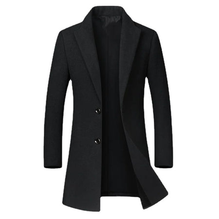 New Winter Men Cashmere Trench Coats Wool Blends Overcoats Business Casual Trench Long Jackets Male Slim Blends Coats Size 4XL