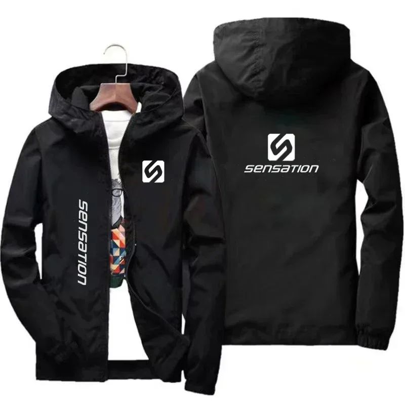 New men's daily large-sized waterproof street jacket, sun-protective windbreaker, and autumn hooded mountain bike jacket