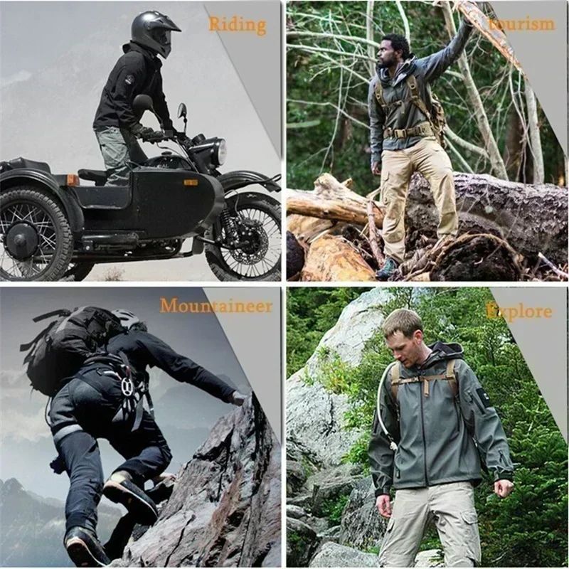 Men's Outdoor Flight Military Aviation Airbus Helicopter Pilots Aircraft SoftShell Tactical Shark Skin Fleece Warm Coats Jackets