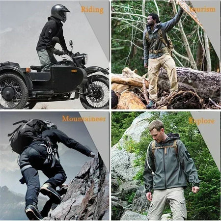 Men's Outdoor Flight Military Aviation Airbus Helicopter Pilots Aircraft SoftShell Tactical Shark Skin Fleece Warm Coats Jackets