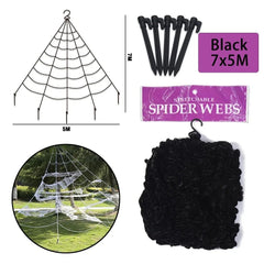 Halloween Black Scary Giant Spider Huge Spider Web Halloween Decoration for Home Bar Haunted House Props Holiday Outdoor Decor