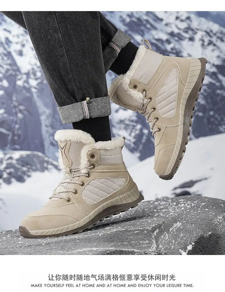 Men Women Waterproof Winter Boots Snow Barefoot Casual Shoes Outdoor Warm Work Shoes Ankle Shoes for Trekking Climbing Hiking