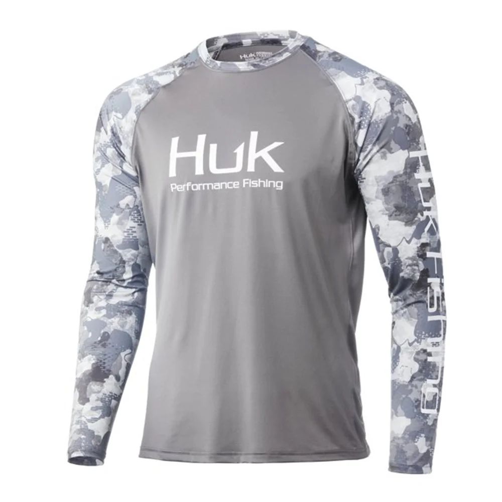 HUK Fishing Shirts Long Sleeve Uv Protection Clothing Mens Outdoor Summer Jersey Upf 50 Clothes Performance Breathable Fishing