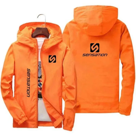 New men's daily large-sized waterproof street jacket, sun-protective windbreaker, and autumn hooded mountain bike jacket