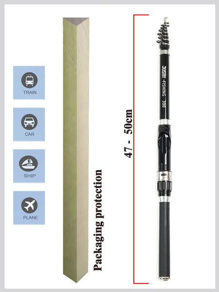 Ultra Durable Telescopic Rock Fishing Rod Spinning Carbon Fiber Pesca Carp Feeder Pole 1.5-3.0M Portable Travel Mini Fish Tackle