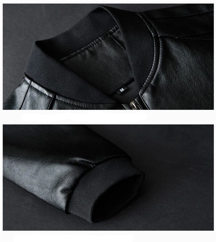 2025 Autumn New Men Black Biker PU Leather Coat Korean Fashion Men Pu Leather Jacket Trend Casual Fit Slim Baseball Clothes 8Xl
