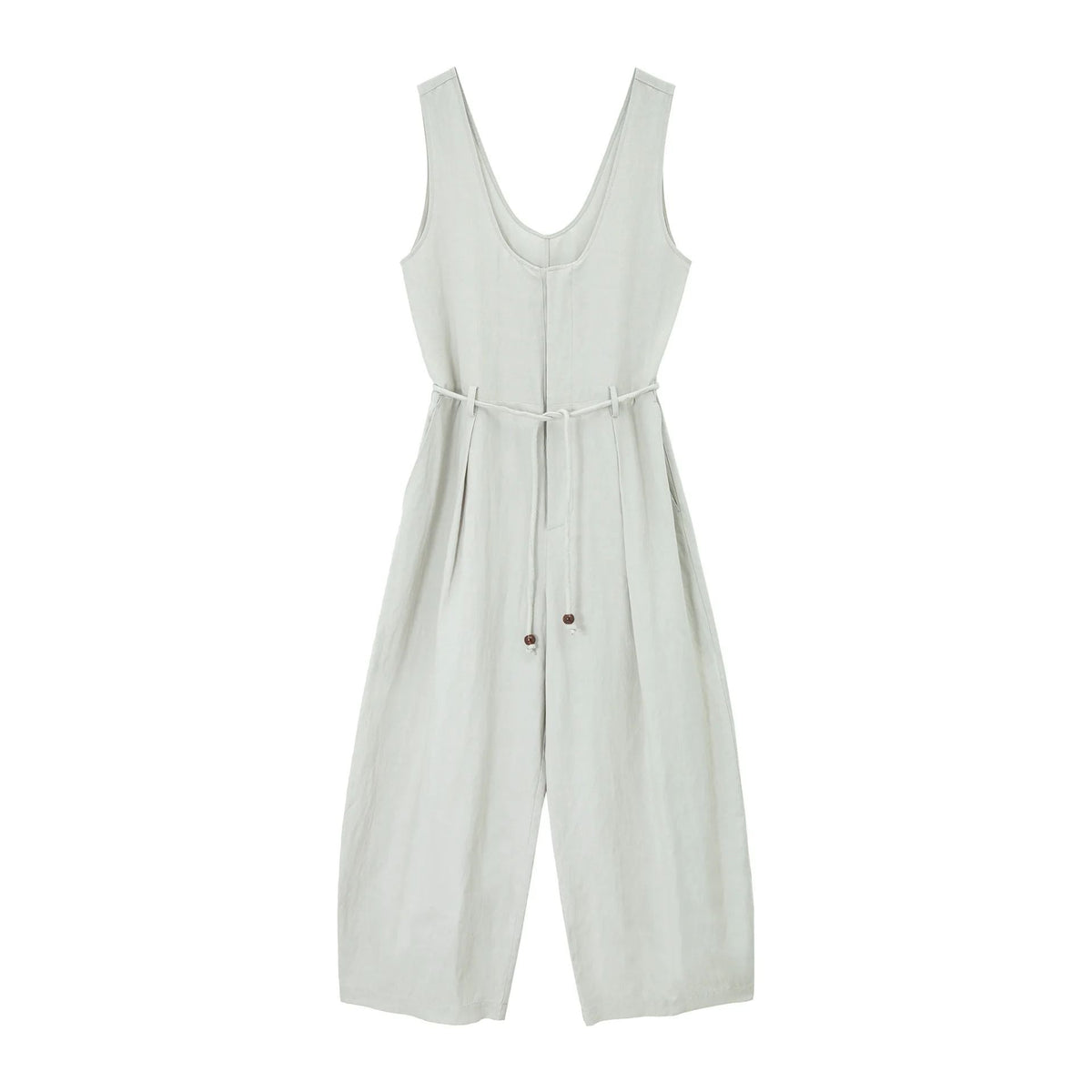 Colne U-Neck Linen Blend Vest And Knife Pleat One-Piece Pants Women's Fashion Design Sensation Tianli Material Long Pants