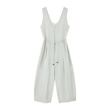 Colne U-Neck Linen Blend Vest And Knife Pleat One-Piece Pants Women's Fashion Design Sensation Tianli Material Long Pants
