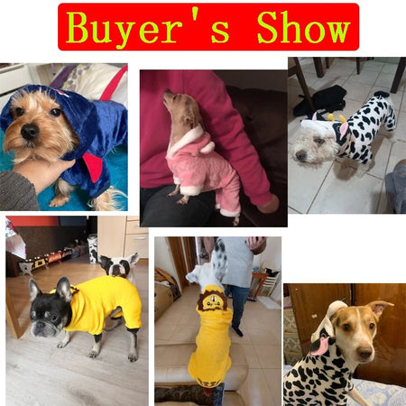 Winter Dog Clothes Warm Fleece Pet Dogs Hoodies Pet Clothes for Small Dogs Chihuahua Puppy Cats Jacket Coat Dog Jumpsuit Costume