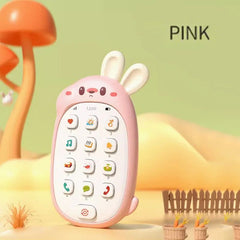 Baby Chewing Toy Phone Non toxic and Odorless Multi functional Music Phone Children's Rabbit Toy No Battery