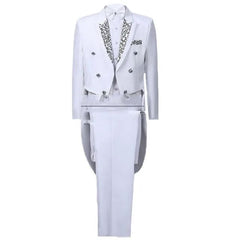 2pcs Men's Classics Tuxedo Suits Set Black Formal Tailcoat for Man Women Fashion Party Wedding Prom Clothing (Jacket+Pants)