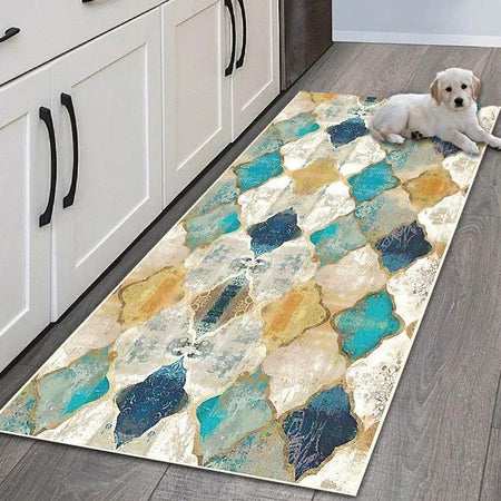 VIKAMA Simple Geometric Kitchen Floor Mats Living Room Floor Carpet Entrance Door Mat Hallway Door Non-Slip Foot Mats Home Decor
