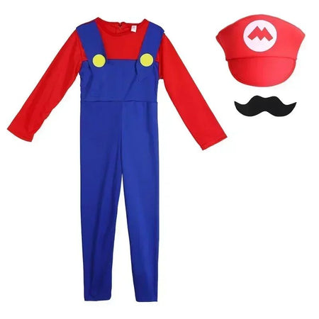 2025 Halloween Kinder Anime Game Kostuum Kids Muts Baard Jumpsuit Halloween Kids Cosplay Kostuum Jongens Girls Game Party