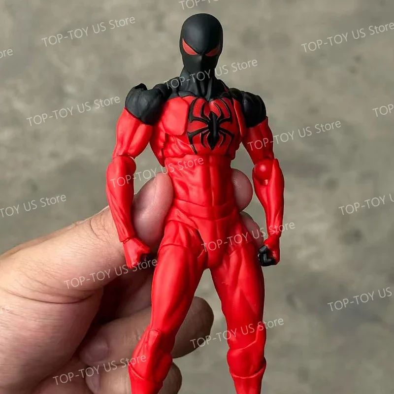 In Stock: Mess Toys Spider-Man Symbiote Suit & Scarlet Spider Anime Action Figures - Collectible Gift Set