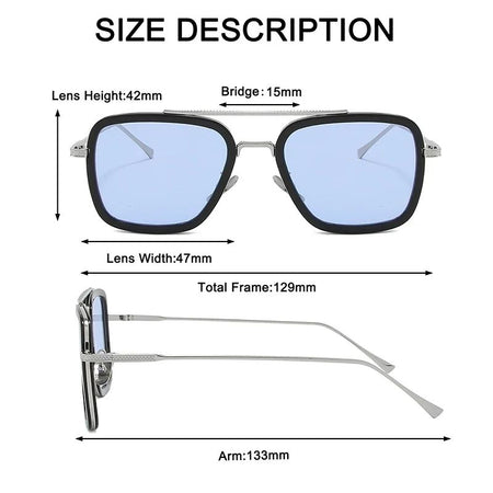 Luxury Fashion Tony Stark Style Kids Polarized Sunglasses Children Square Sun Glasses Boys Girls Oculos Retro Iron Man Glasses