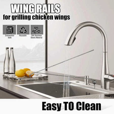 New Product Wingrailsgrilling Outdoor Barbecue Fork Chicken Wing Grill BBQ Barbecue Tools