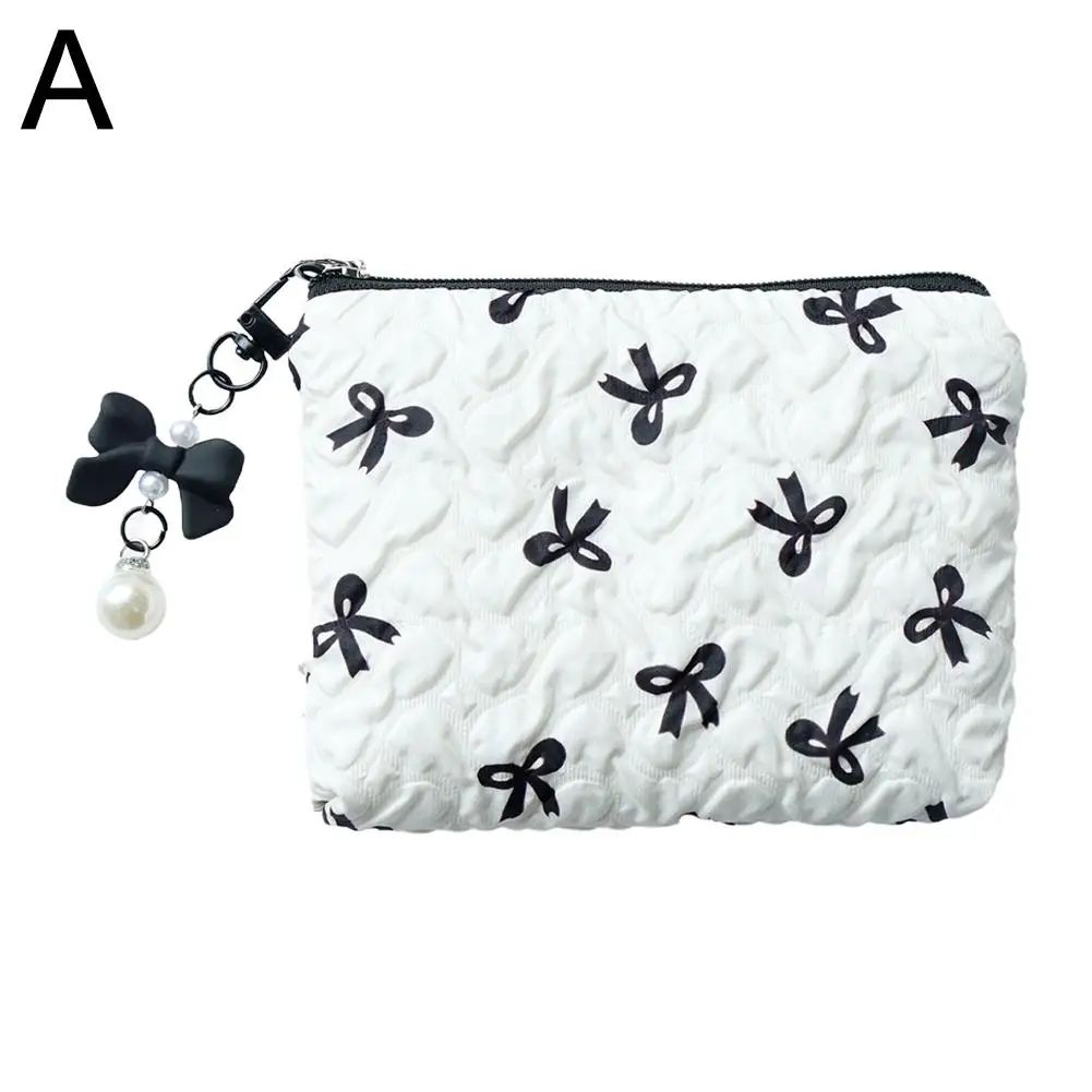 1PC Color Bow Canvas Large Capacity Lipstick Air Cushion Storage Bags Women's Makeup Bag Commuter Handbag Travel Toiletry Bags