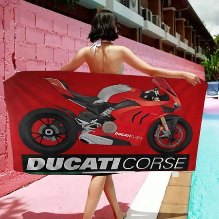 Ducati Motorcycle LOGO Printing Big Microfiber Beach Towels Towel Sand Beach Towels Pool Towel for Travel Swim Pool Yoga