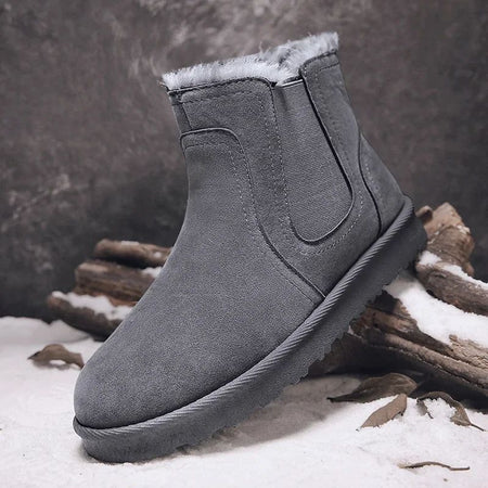 2025 New Men Boots Winter Warm Plush High Tops Leather Casual Shoes Outdoor Fashion Snow Boots