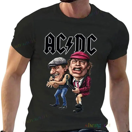 Playera Rock Band AC DC T-shirt Casual Wear Man Short Sleeve T-shirt Funny Fashion Music Printing Customized Unisex Tops