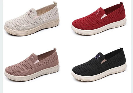 Women's Shoes Summer 2025 Breathable Single Shoes with Soft Sole Thick Sole Casual Cloth for Women Free Shippiing Shoes