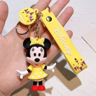 Disney Anime Mickey Keychain Cartoon Stitch Cute Minnie Keyring Student Bag Hanging All-match Car Key Chain Christmas Gifts