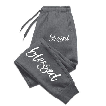 Autumn Woman Man Casual Loose Sweatpants Letter Printed Fitness Pocket Drawstring Sport Pants Fleece Warm Jogging Sportswear