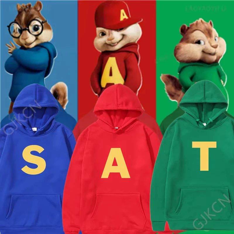 Alvin and The Chipmunks_ The Squeakquel's Pullover Woman Manfashion Drop Shoulder Sweatshirt Available for Best Friend Hoodie