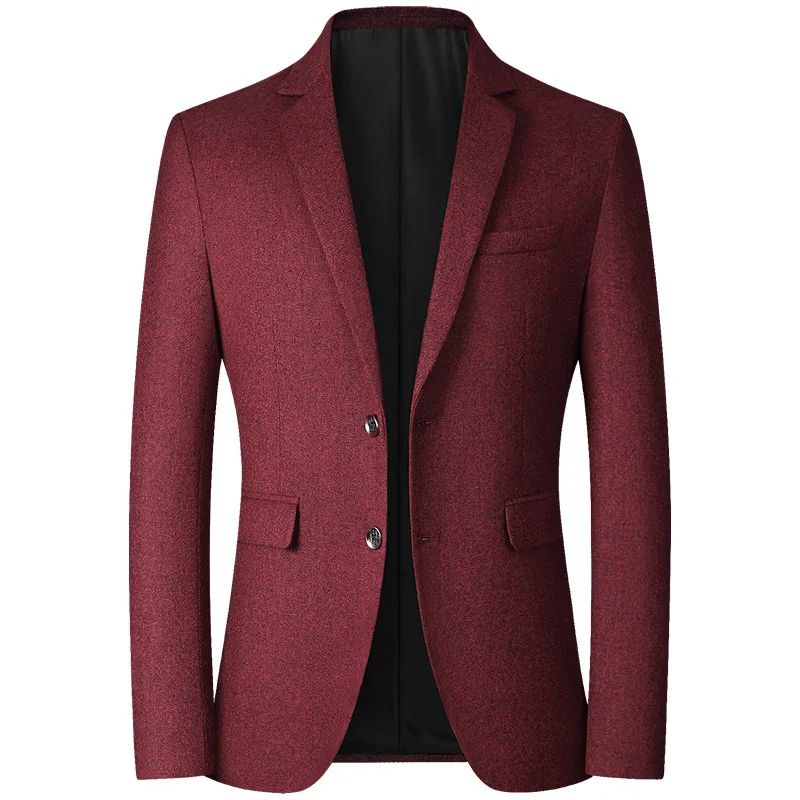 Black Men V-neck Single-breasted Suit Jacket, Fashion Slim Dress Coats, Blue Gray Yellow Blazers, Male Casual Tops Asian Size