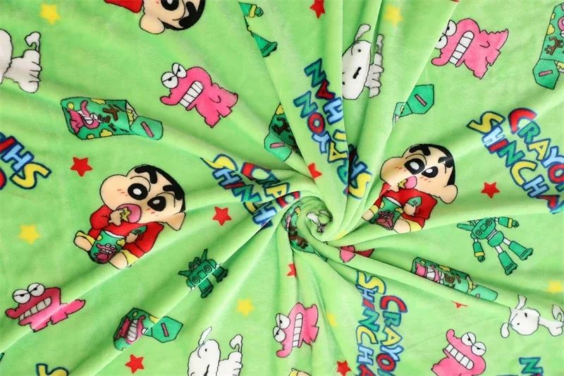 Cartoon Crayon Shinchan Flannel Blanket Single Size Sleeping Blanket Comfort Japanese Style Blanket Bedroom Bedspread Girl Kids