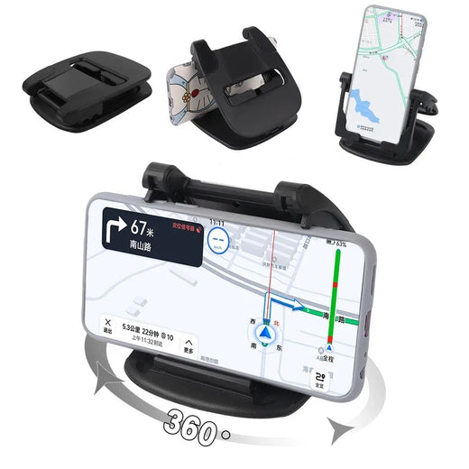 ??Car Mounted Panel Phone Holder - 360° Rotation Horizontal/Vertical Wheel GPS Support??