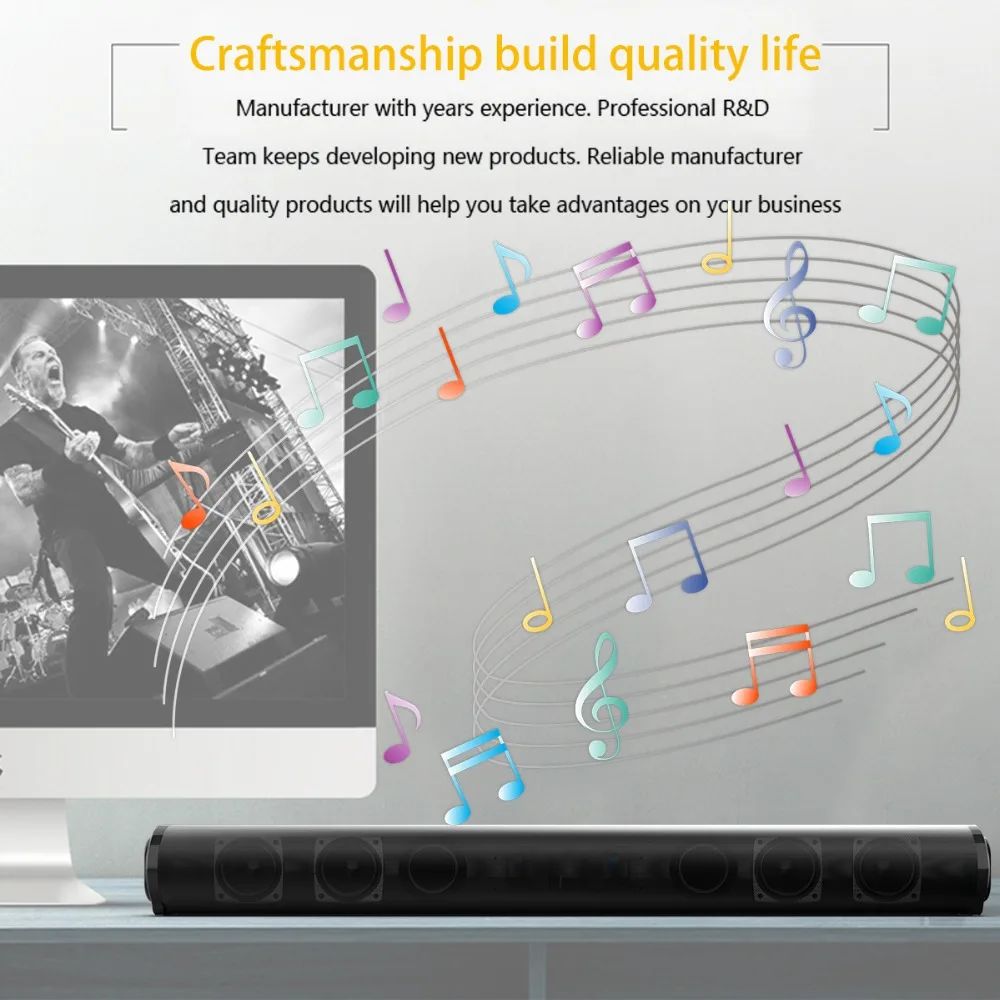 Super Powerful Sound Bar Portable Wireless Bluetooth Speaker Surround Stereo Home TV Sound Box Subwoofer FM Radio caixa de som