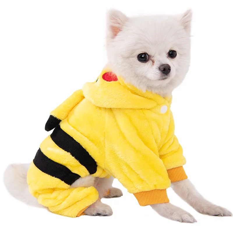 Winter Dog Clothes Warm Fleece Pet Dogs Hoodies Pet Clothes for Small Dogs Chihuahua Puppy Cats Jacket Coat Dog Jumpsuit Costume