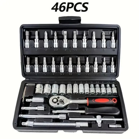 AIRAJ NEW Car Repair Tool Kit 46/53 Piece/Set  Socket Set Car Repair Tool Ratchet Torque  Repairing Tool Set Wrench Combo Auto