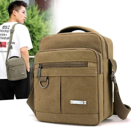 Canvas Shoulder Bag Men's New Korean Style Canvas Messenger Bag Outdoor Leisure Travel Portable Shoulder Bag Purse Handbag