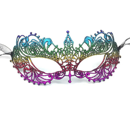 Women Sexy Hollow Lace Masquerade Gold Black Face Mask Princess Party Cosplay Prom Props Costume Nightclub Queen Eye Mask Exotic