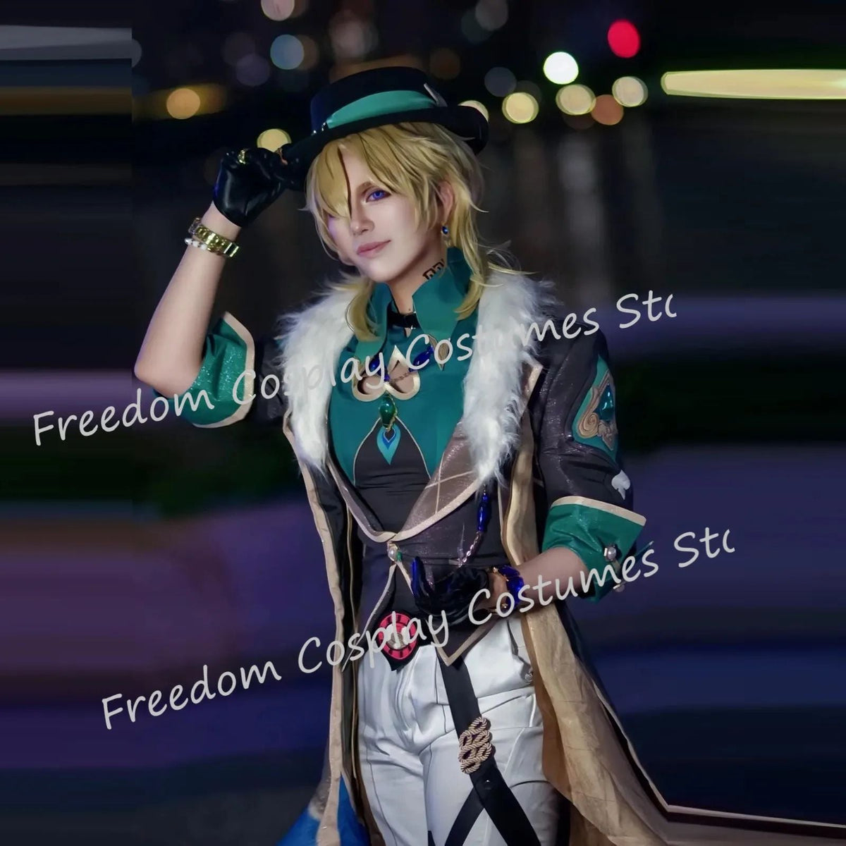 Aventurine Cosplay Costume Wig for Game Honkai: Star Rail Costume Handsome Fashion Combat Role Play Carnival Outfits with Hat