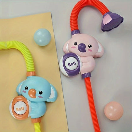 1Set Cartoon Cute Little Elephant Electric Shower, 360°Jet Water Wash Head, Baby Bath Sprayer, Bathroom Fun Water Play Toy